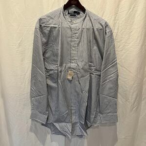 NWT Ralph Lauren Band Collar Cotton Bib Front Shirt Mens 16.5 34